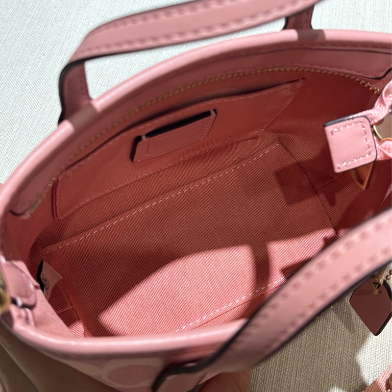 Coach 櫻花粉City Mini托特包 肩背手提包-8