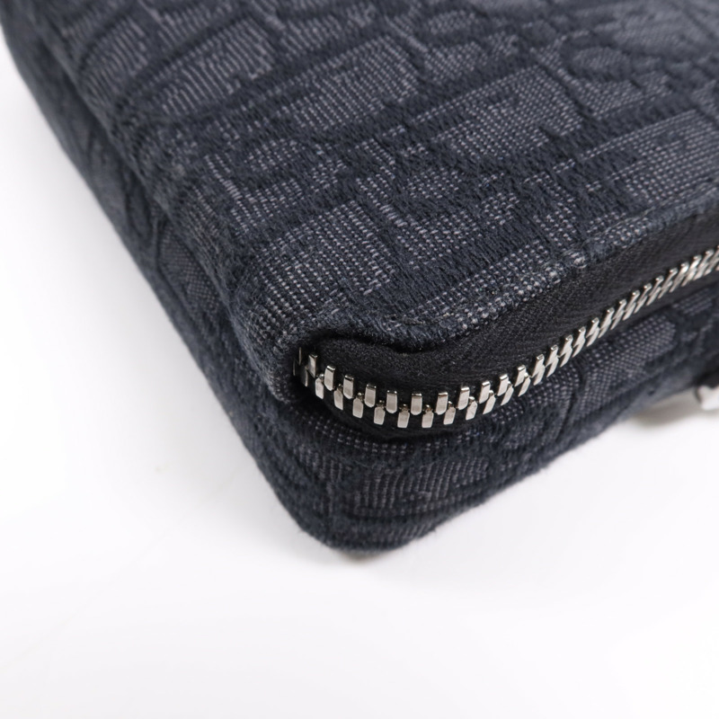 Dior 帆布Oblique Zipped Pouch銀扣肩背袋-4