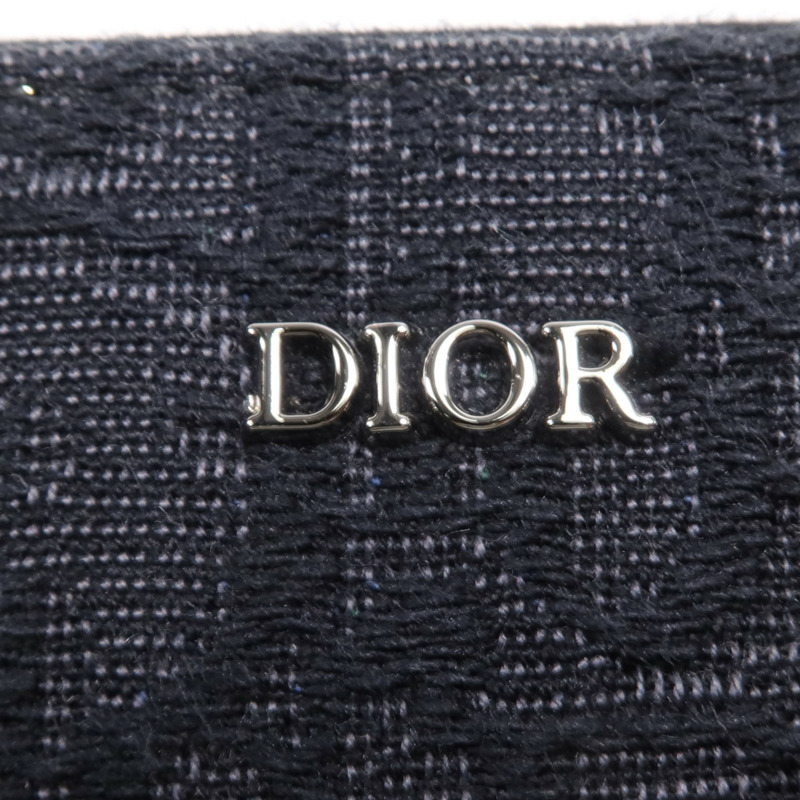 Dior 帆布Oblique Zipped Pouch銀扣肩背袋-8