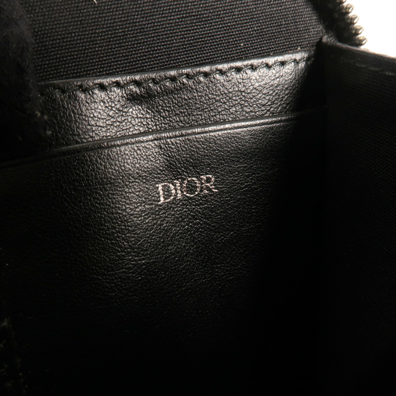 Dior Oblique帆布Zipper Pouch With Strap銀扣肩背袋-6