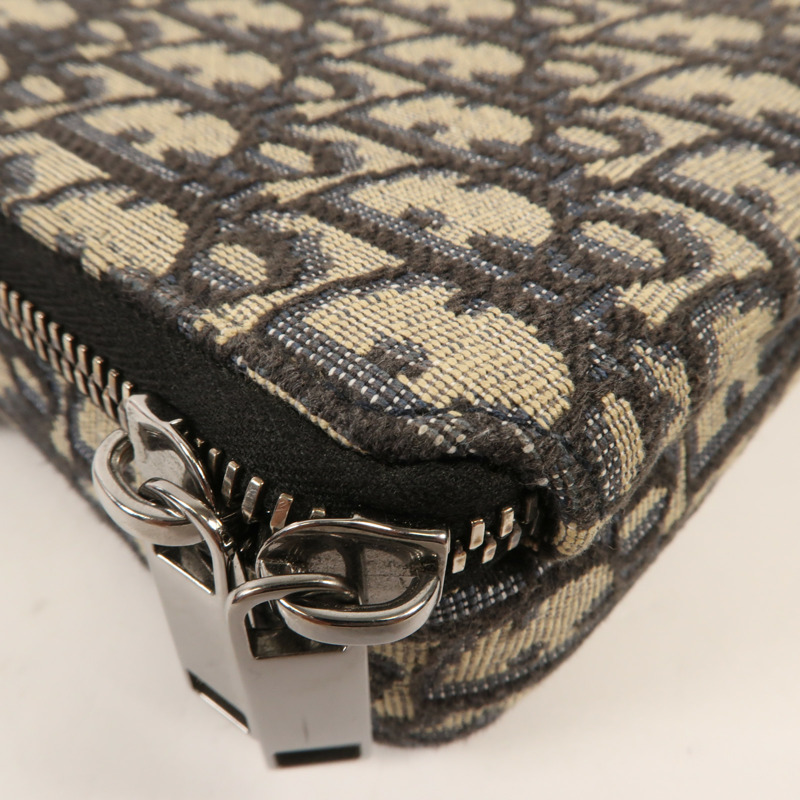Dior Oblique帆布Zipper Pouch With Strap銀扣肩背袋-8