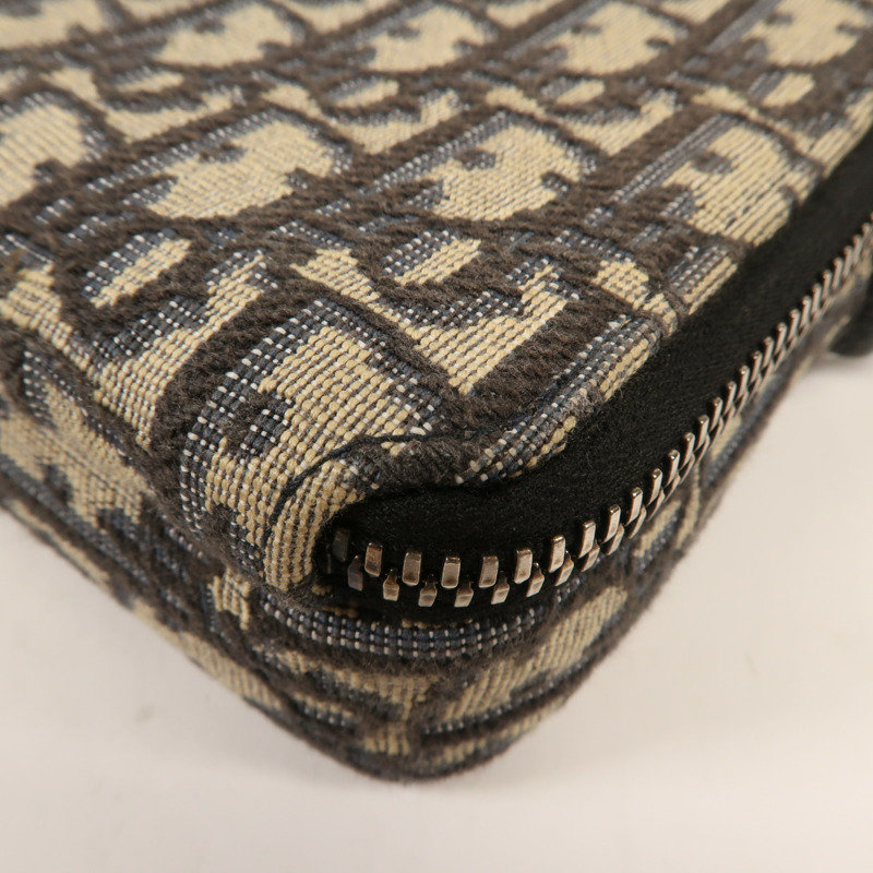 Dior Oblique帆布Zipper Pouch With Strap銀扣肩背袋-9