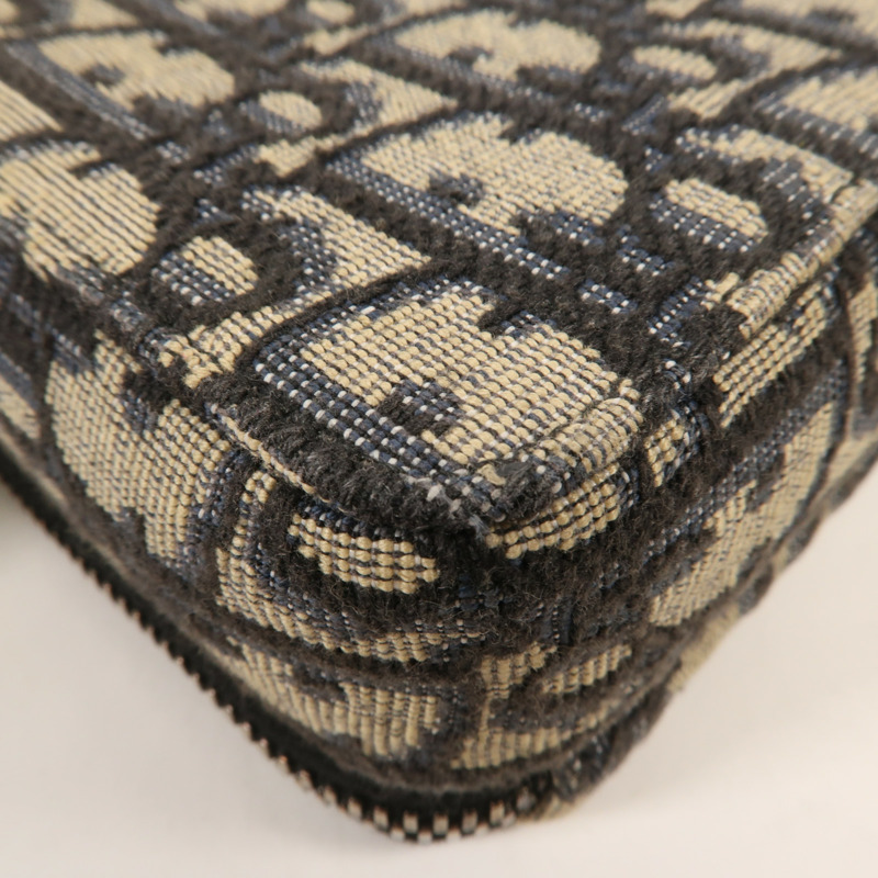 Dior Oblique帆布Zipper Pouch With Strap銀扣肩背袋-10