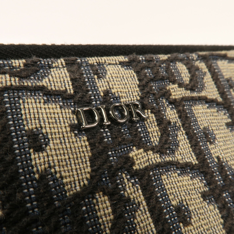 Dior Oblique帆布Zipper Pouch With Strap銀扣肩背袋-12