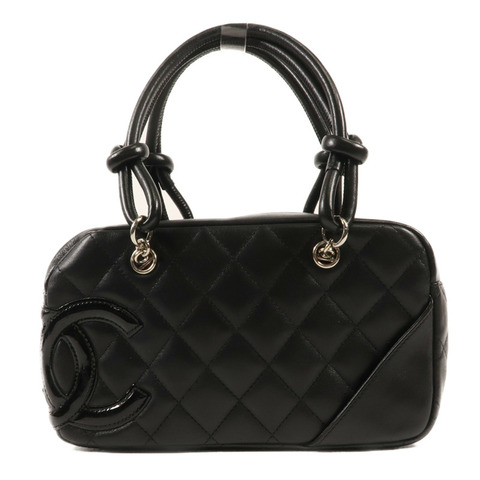 CHANEL 牛皮皮革Cambon Handbag銀扣手挽袋