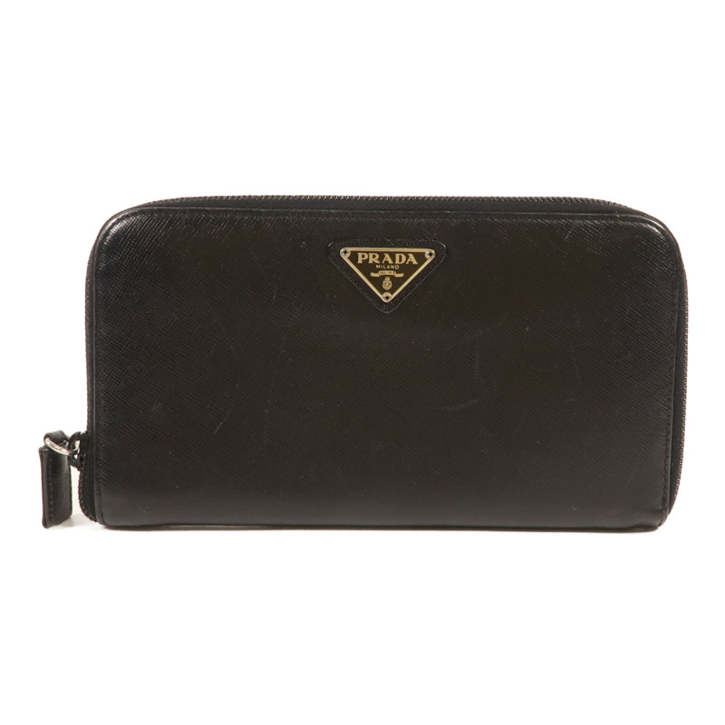 PRADA 牛皮皮革Long Wallet銀扣長錢包-0