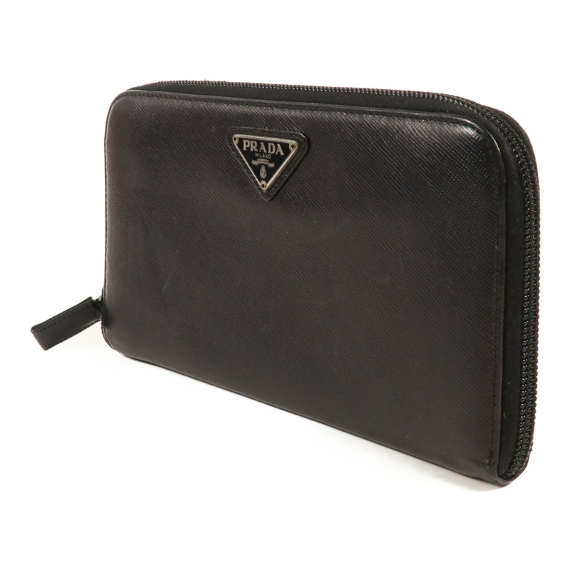 PRADA 牛皮皮革Long Wallet銀扣長錢包-2