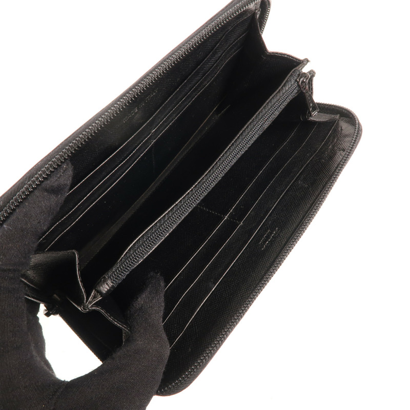 PRADA 牛皮皮革Long Wallet銀扣長錢包-6