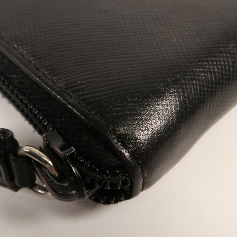 PRADA 牛皮皮革Long Wallet銀扣長錢包-11