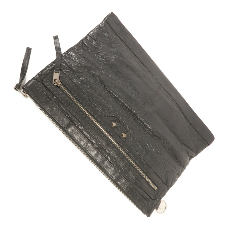 BALENCIAGA 牛皮皮革Classic City Large Pouch銀扣手拿包-4