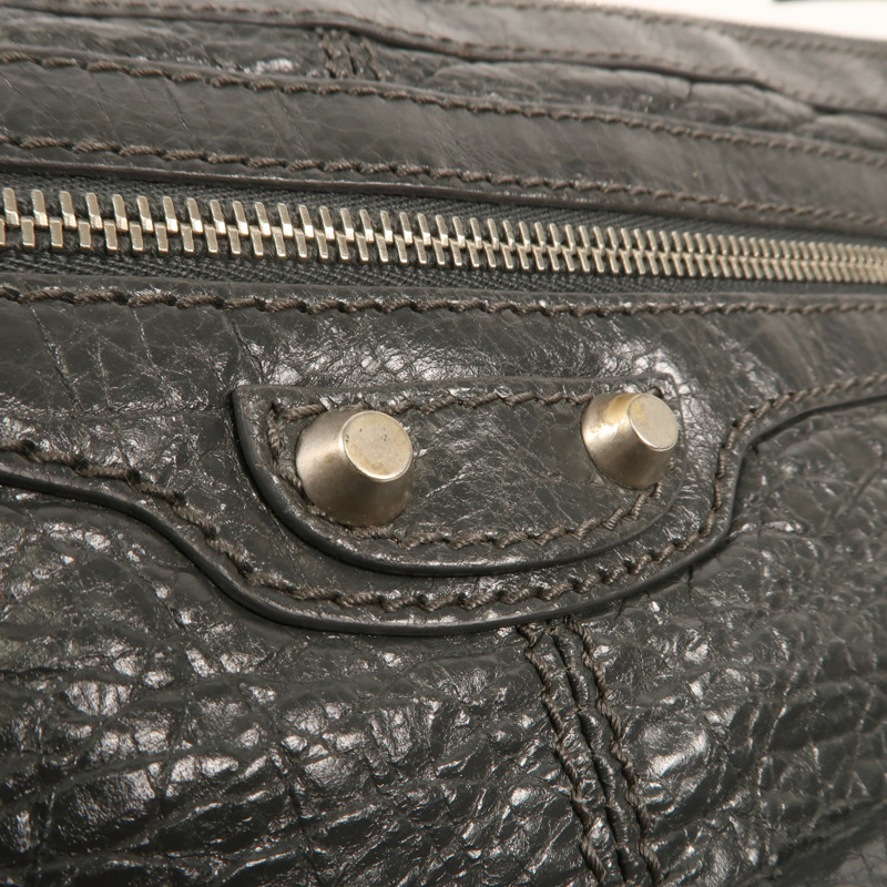 BALENCIAGA 牛皮皮革Classic City Large Pouch銀扣手拿包-9