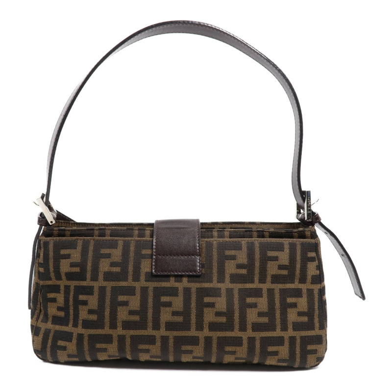 FENDI 帆布Shoulder Bag銀扣肩背袋-1