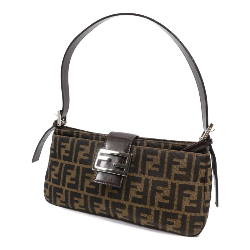 FENDI 帆布Shoulder Bag銀扣肩背袋-2
