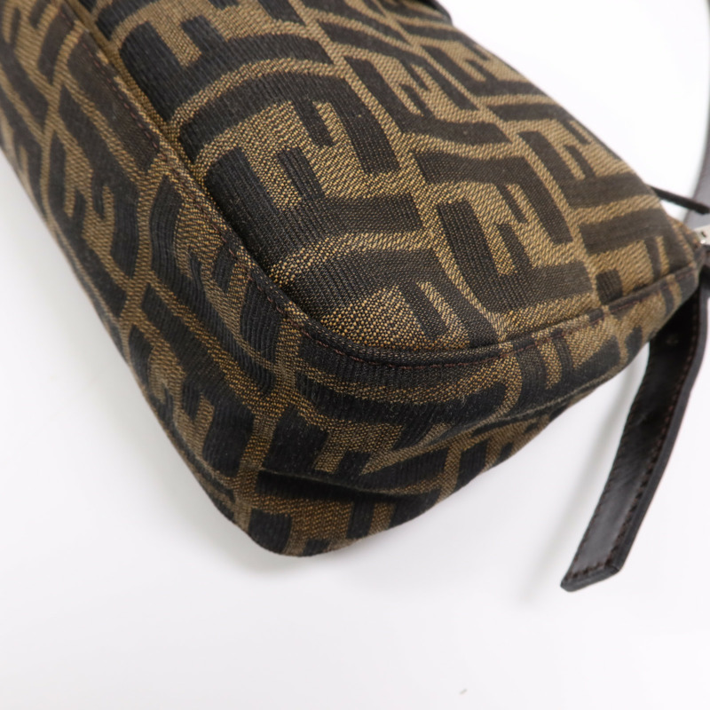 FENDI 帆布Shoulder Bag銀扣肩背袋-4