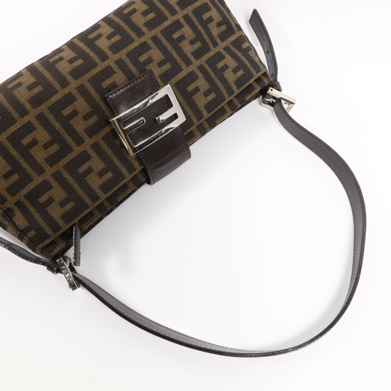 FENDI 帆布Shoulder Bag銀扣肩背袋-9
