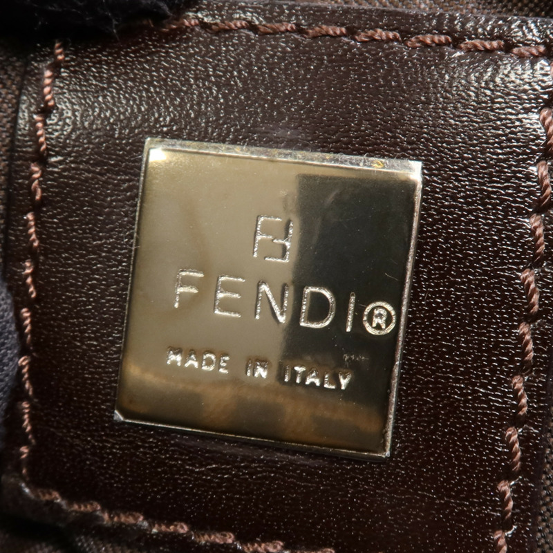 FENDI 帆布Shoulder Bag銀扣肩背袋-12