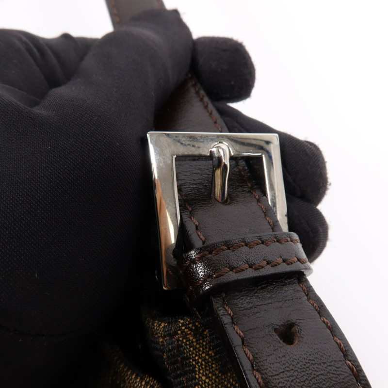 FENDI 帆布Shoulder Bag銀扣肩背袋-16