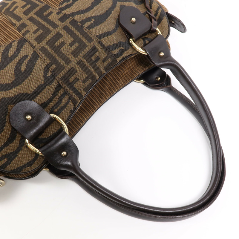 FENDI 帆布Shoulder Bag金扣肩背袋-8