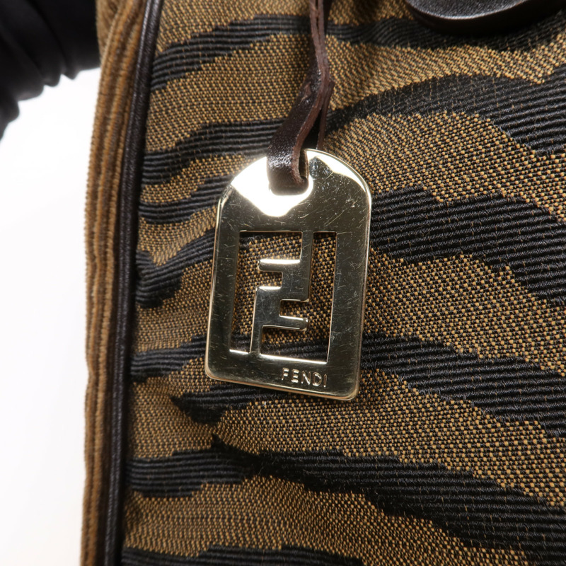 FENDI 帆布Shoulder Bag金扣肩背袋-9