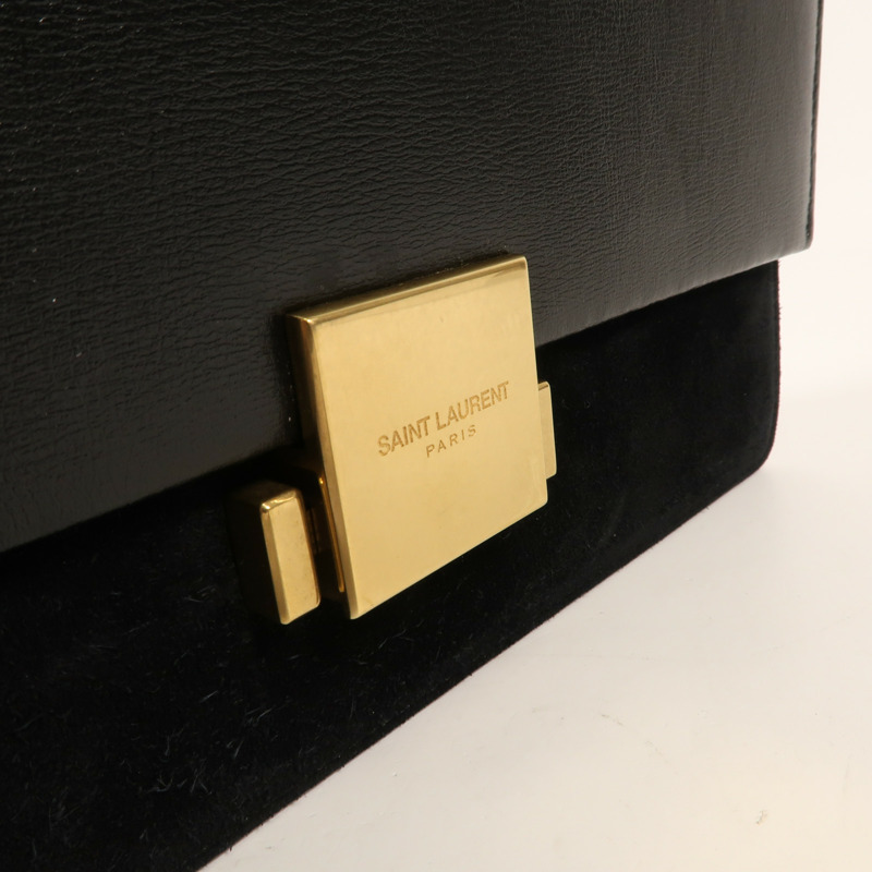 SAINT LAURENT 牛皮/麂皮皮革Bellechasse金扣肩背袋-9