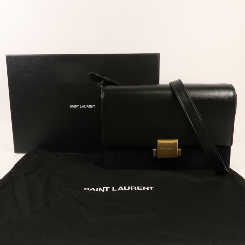 SAINT LAURENT 牛皮/麂皮皮革Bellechasse金扣肩背袋-14