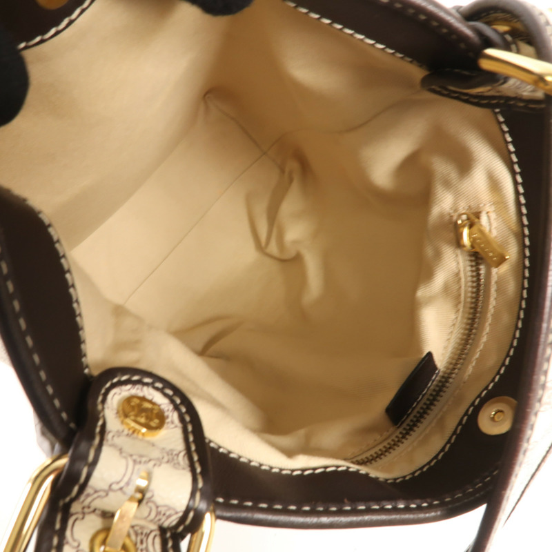 CELINE 帆布Vitage Shoulder Bag金扣肩背袋-4