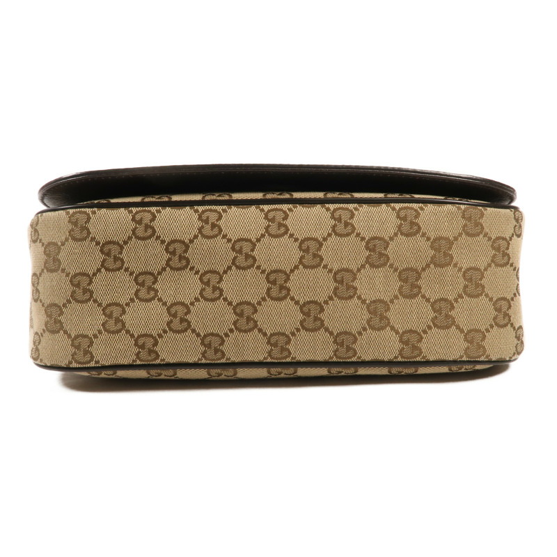 GUCCI 塗層帆布Shoulder Bag銀扣肩背袋-3