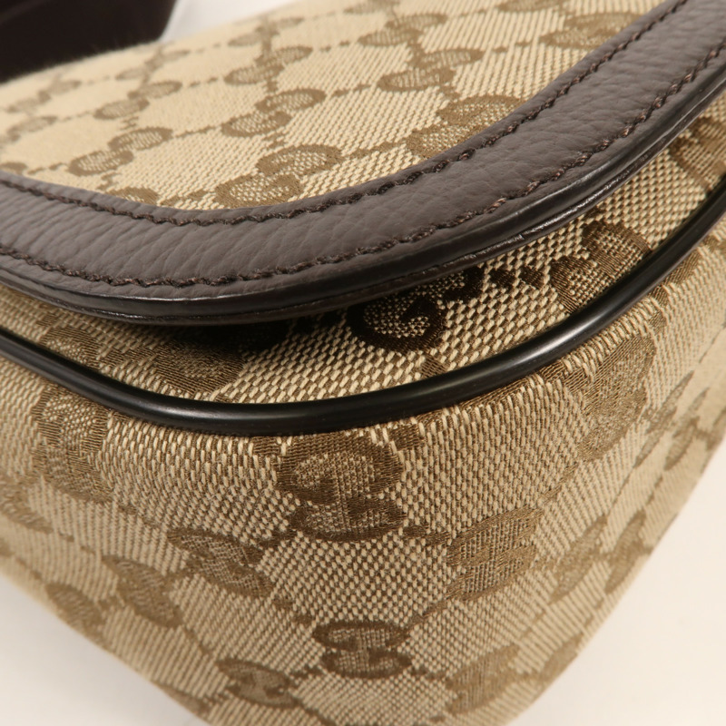 GUCCI 塗層帆布Shoulder Bag銀扣肩背袋-5