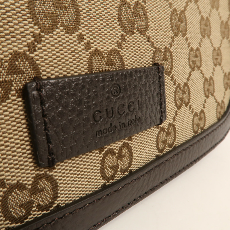 GUCCI 塗層帆布Shoulder Bag銀扣肩背袋-9