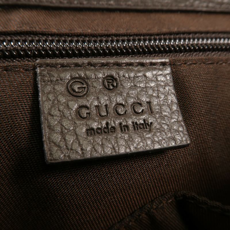 GUCCI 塗層帆布Shoulder Bag銀扣肩背袋-10