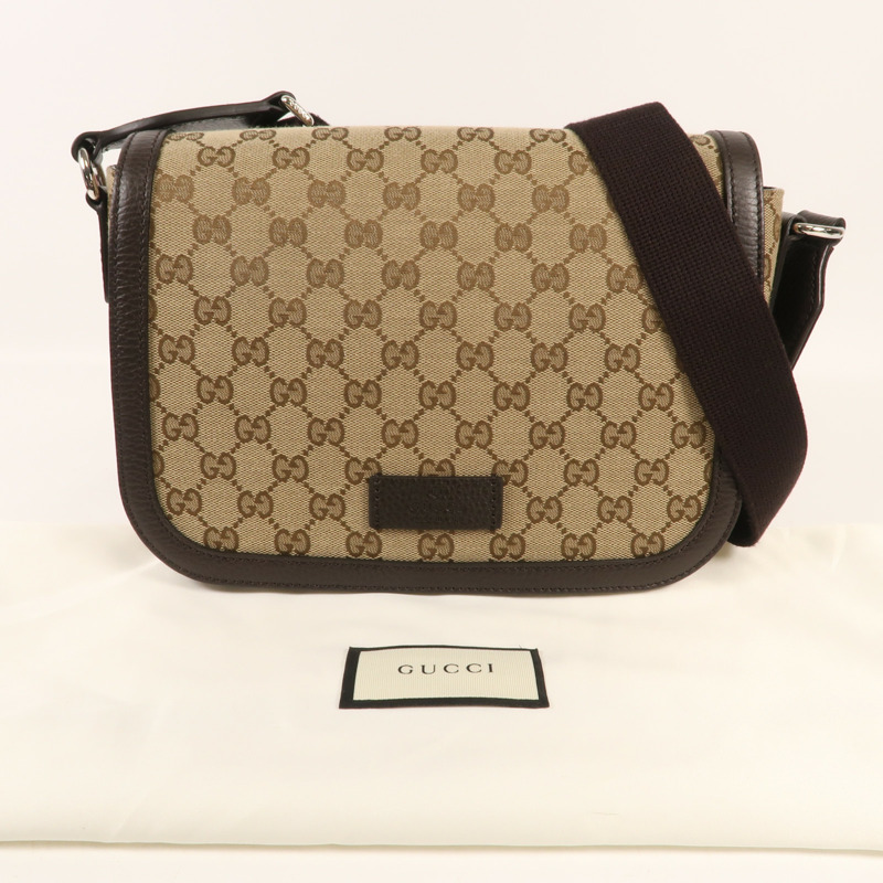 GUCCI 塗層帆布Shoulder Bag銀扣肩背袋-13