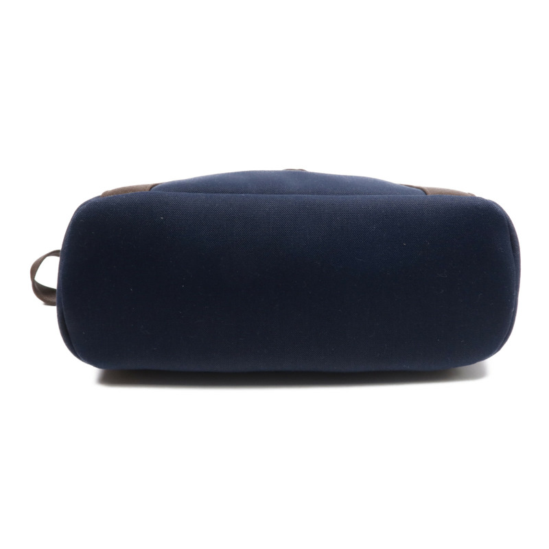 HERMES 帆布Sac De Pansage Groom銀扣手挽肩背兩用袋Bleu Indigo/Feu-4