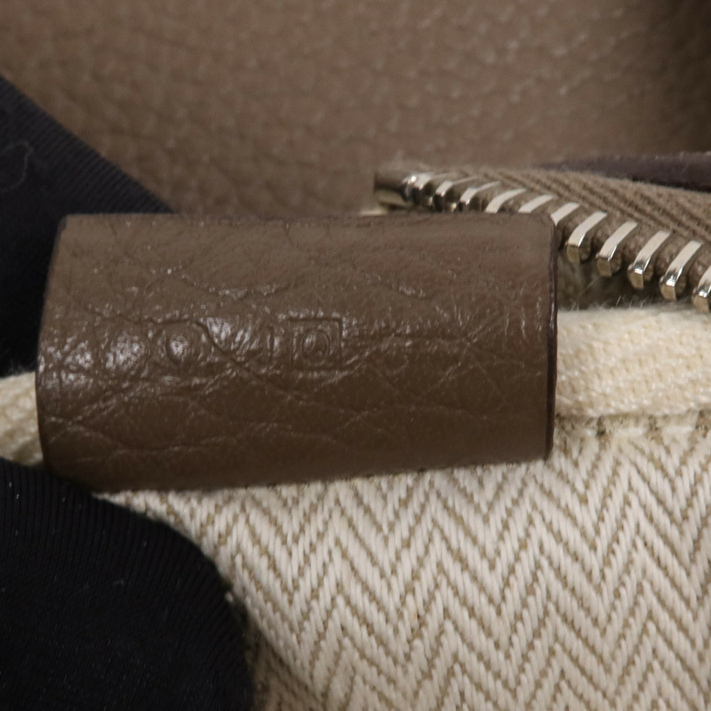 HERMES Clemence皮革Victoria 35銀扣手挽袋Etoupe-15