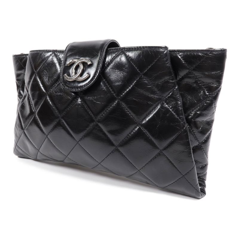 CHANEL 牛皮皮革Chain Shoulder Bag銀扣鏈帶肩背袋-2