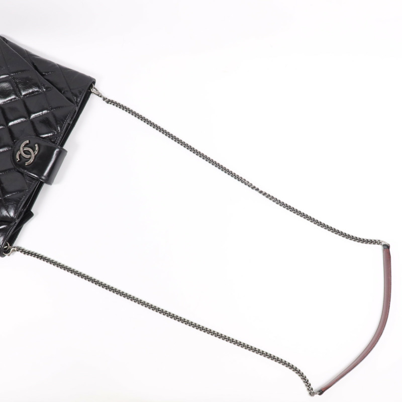 CHANEL 牛皮皮革Chain Shoulder Bag銀扣鏈帶肩背袋-6