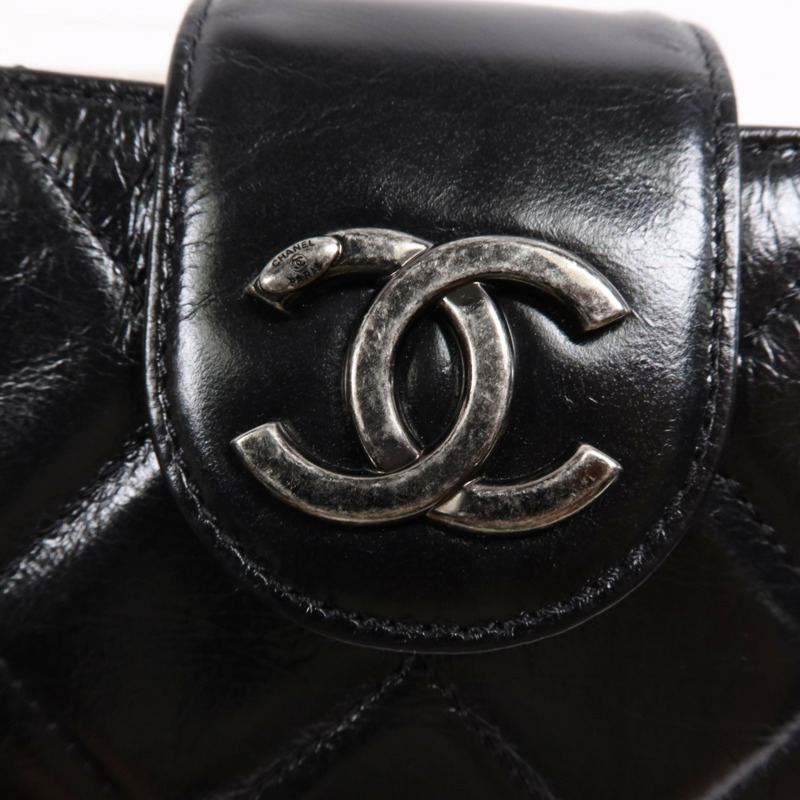 CHANEL 牛皮皮革Chain Shoulder Bag銀扣鏈帶肩背袋-10
