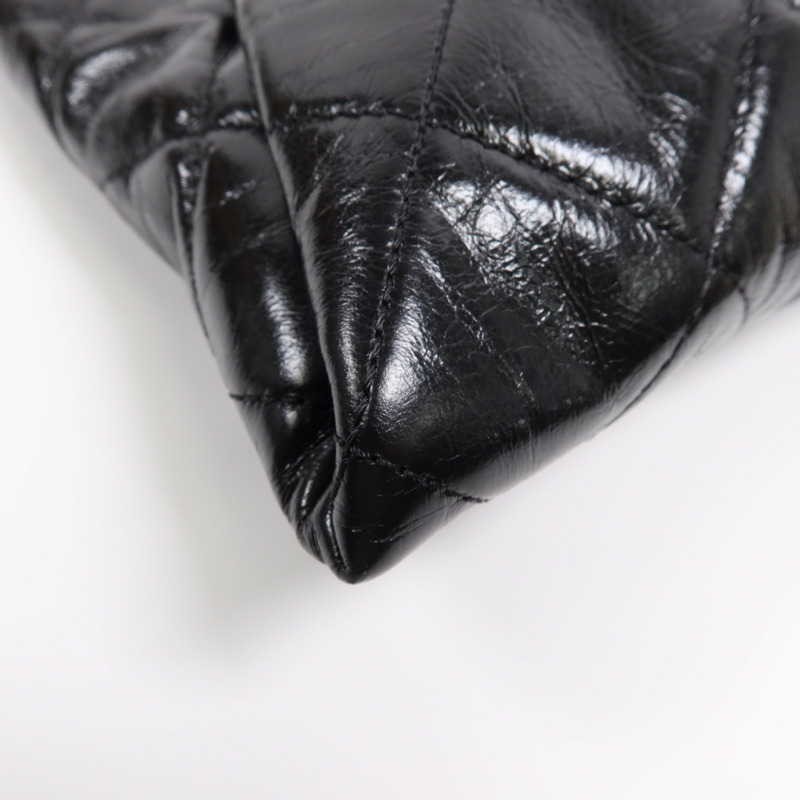 CHANEL 牛皮皮革Chain Shoulder Bag銀扣鏈帶肩背袋-12