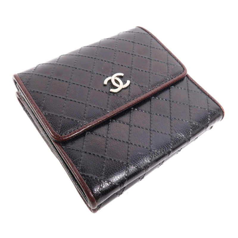 CHANEL 牛皮皮革Wallet銀扣錢包-3