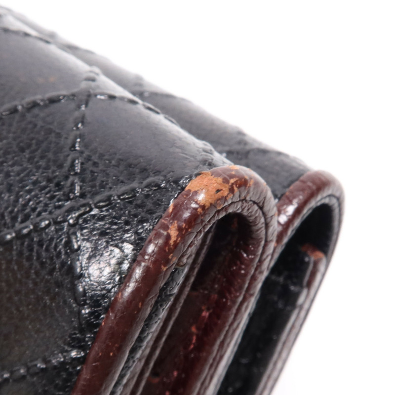 CHANEL 牛皮皮革Wallet銀扣錢包-12