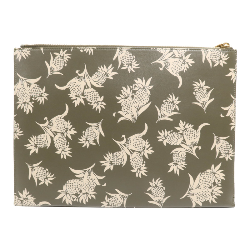 YVES SAINT LAURENT 牛皮皮革Pouch金扣手拿包-1