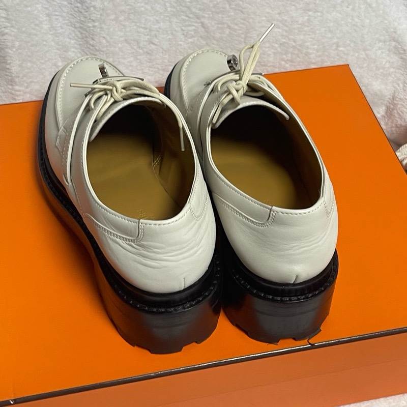 Hermes 愛馬仕Kelly 扣37.5樂福鞋牛津鞋銀扣-11