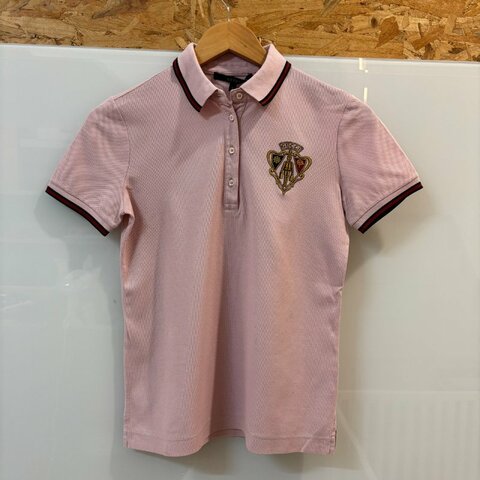 【美收精品】GUCCI 粉色polo衫 4-124【隔月月中將轉賣至日本 上架期限30天】