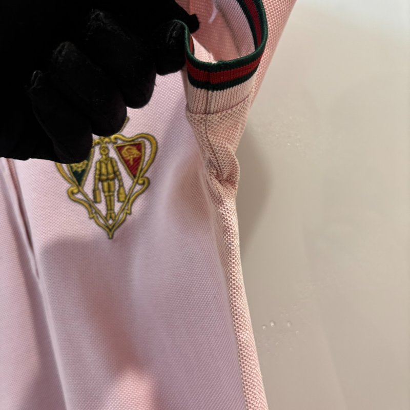 【美收精品】GUCCI 粉色polo衫 4-124【隔月月中將轉賣至日本 上架期限30天】-3
