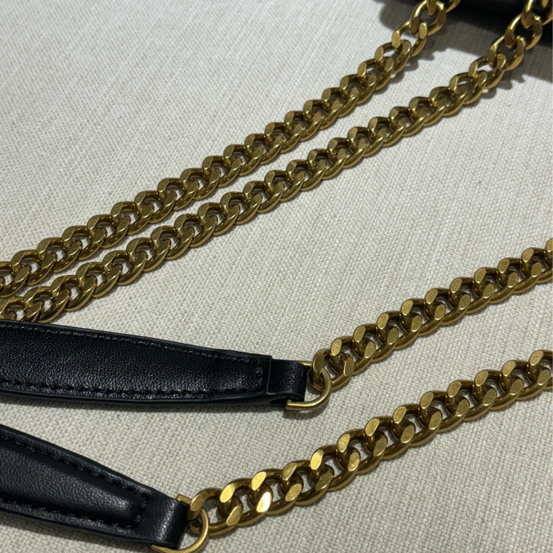 TORY BURCH Kira系列 大號 雙TLogo人字銜縫 翻蓋磁扣鏈條包單肩斜背包-14