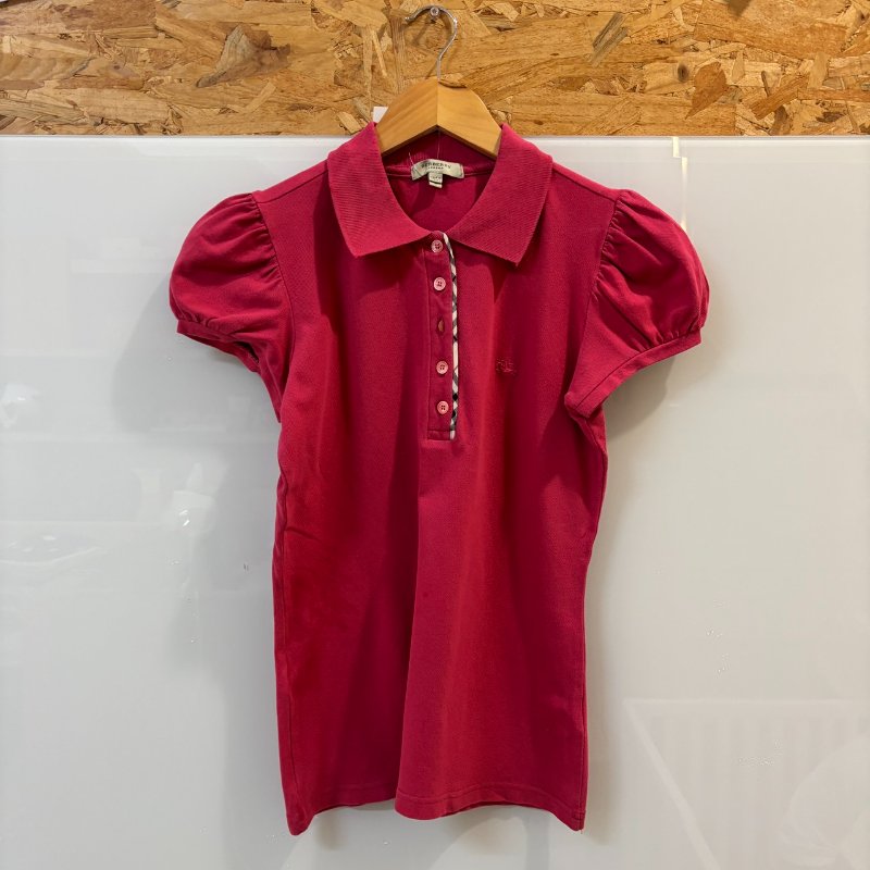 【美收精品】BURBERRY 桃紅色polo衫  4-128【隔月月中將轉賣至日本 上架期限30天】-0