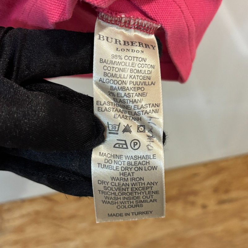 【美收精品】BURBERRY 桃紅色polo衫  4-128【隔月月中將轉賣至日本 上架期限30天】-6