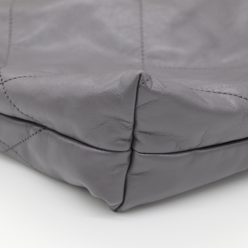 【近新配件齊✨晶片款】CHANEL 香奈兒 22BAG 灰色金鏈 大號托特 Tote 垃圾袋-15