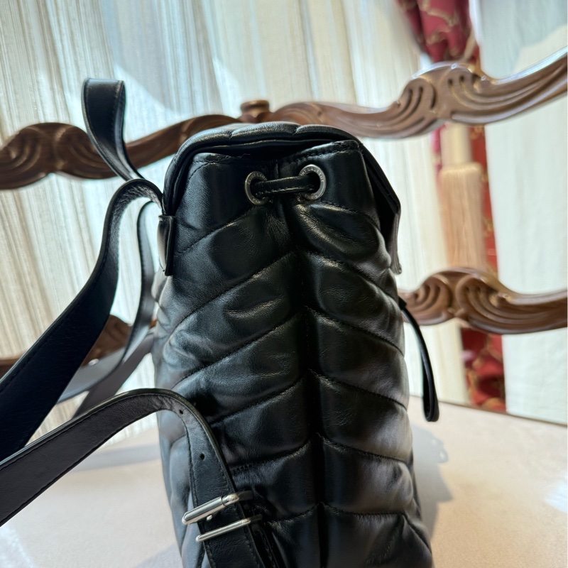 Ysl Loulou V纹 黑银双肩背包-3