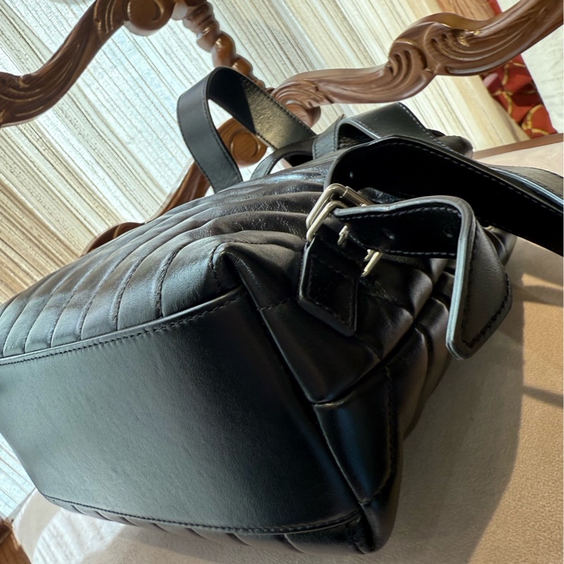 Ysl Loulou V纹 黑银双肩背包-6