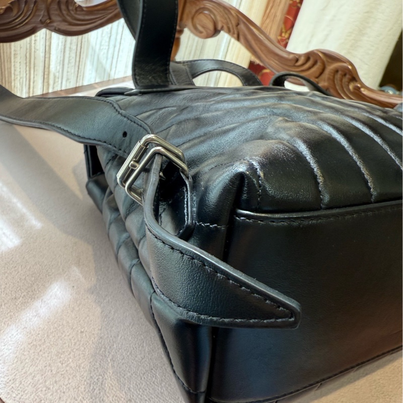 Ysl Loulou V纹 黑银双肩背包-7